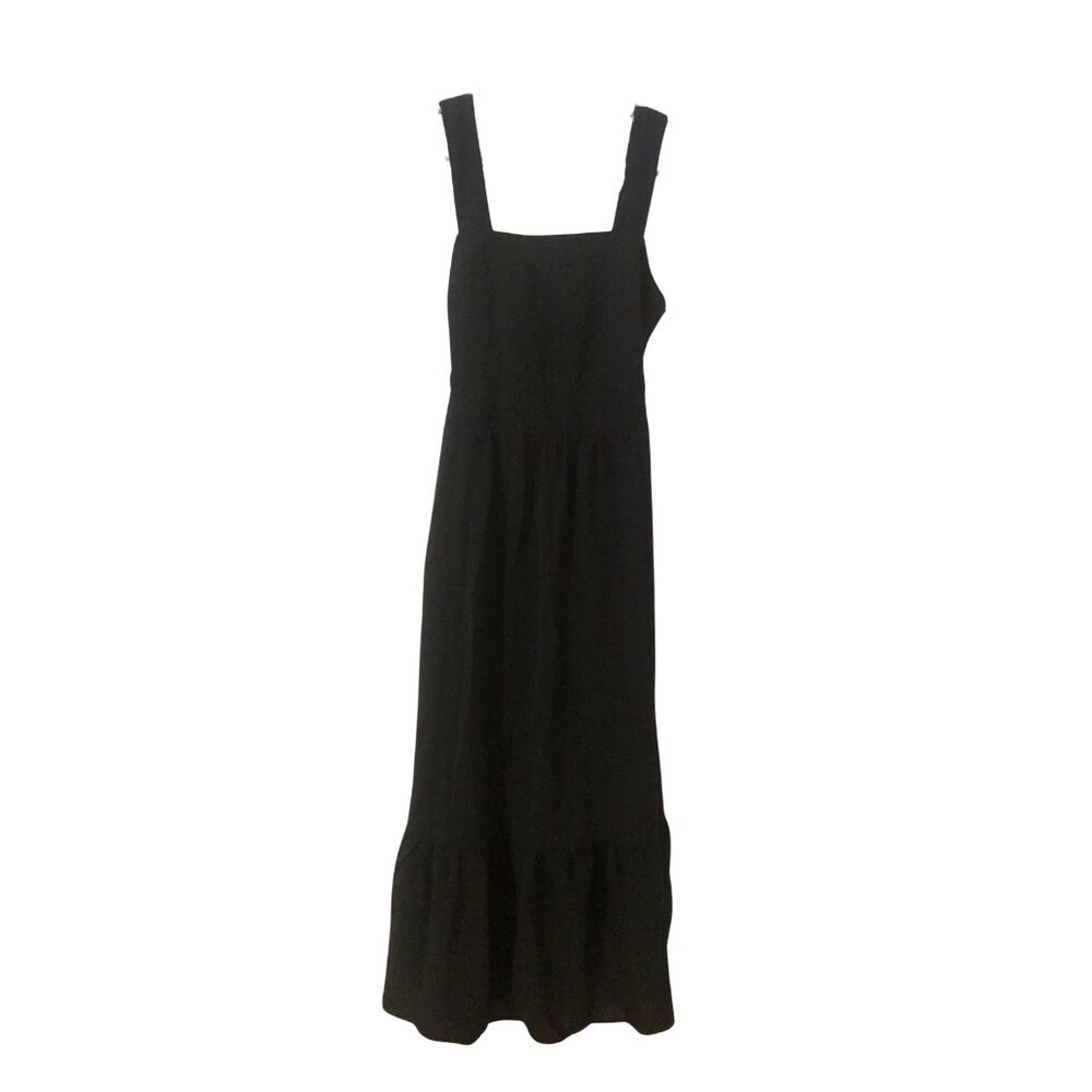 NWT Entro Black Maxi Boho Dress with back tie and thick straps size small
